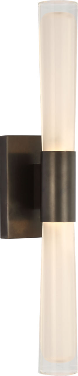 Brenta Single Sconce | Bronze | White Glass