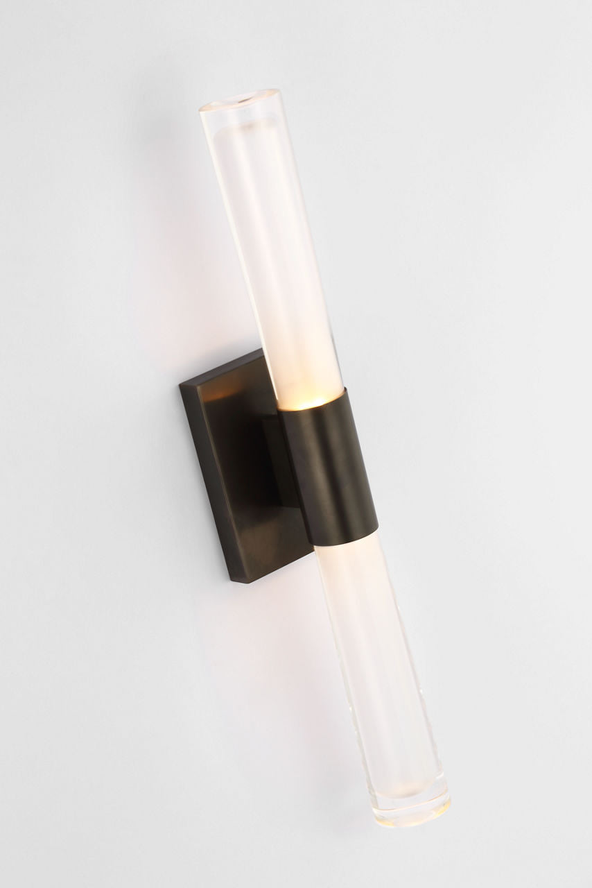 Brenta Single Sconce | Bronze | White Glass