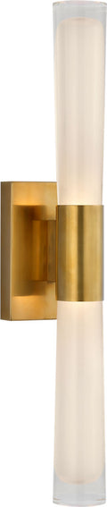 Brenta Single Sconce | Hand-Rubbed Antique Brass | White Glass