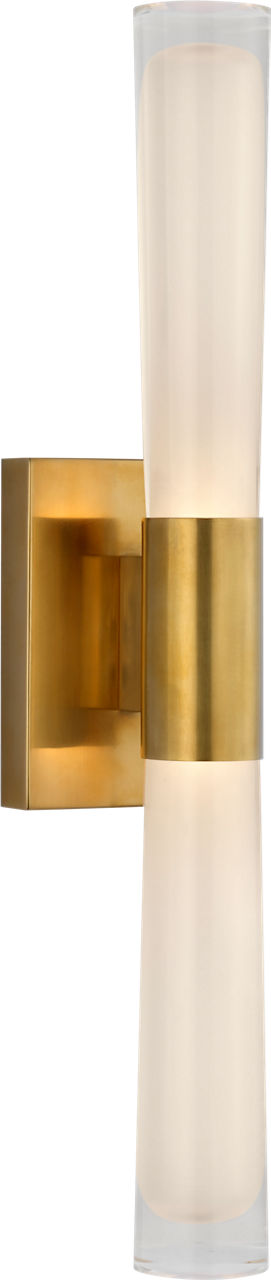 Brenta Single Sconce | Hand-Rubbed Antique Brass | White Glass