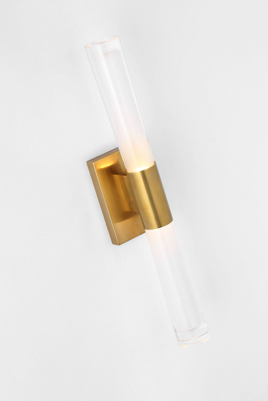 Brenta Single Sconce | Hand-Rubbed Antique Brass | White Glass