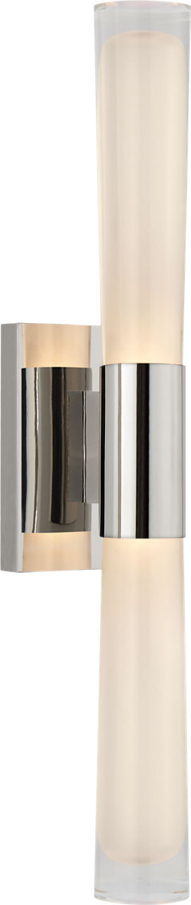 Brenta Single Sconce | Polished Nickel | White Glass