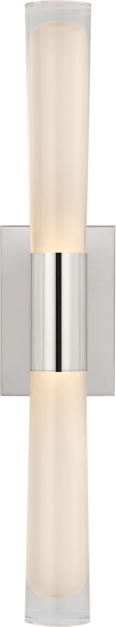 Brenta Single Sconce | Polished Nickel | White Glass