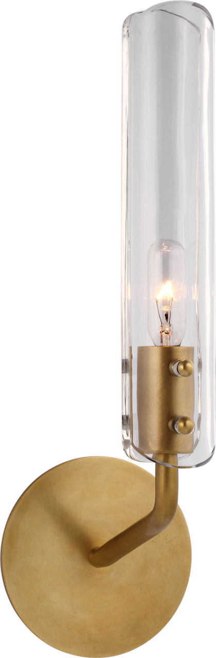 Casoria 14" Single Sconce | Hand-Rubbed Antique Brass | Clear Glass