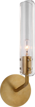 Casoria 14" Single Sconce | Hand-Rubbed Antique Brass | Clear Glass