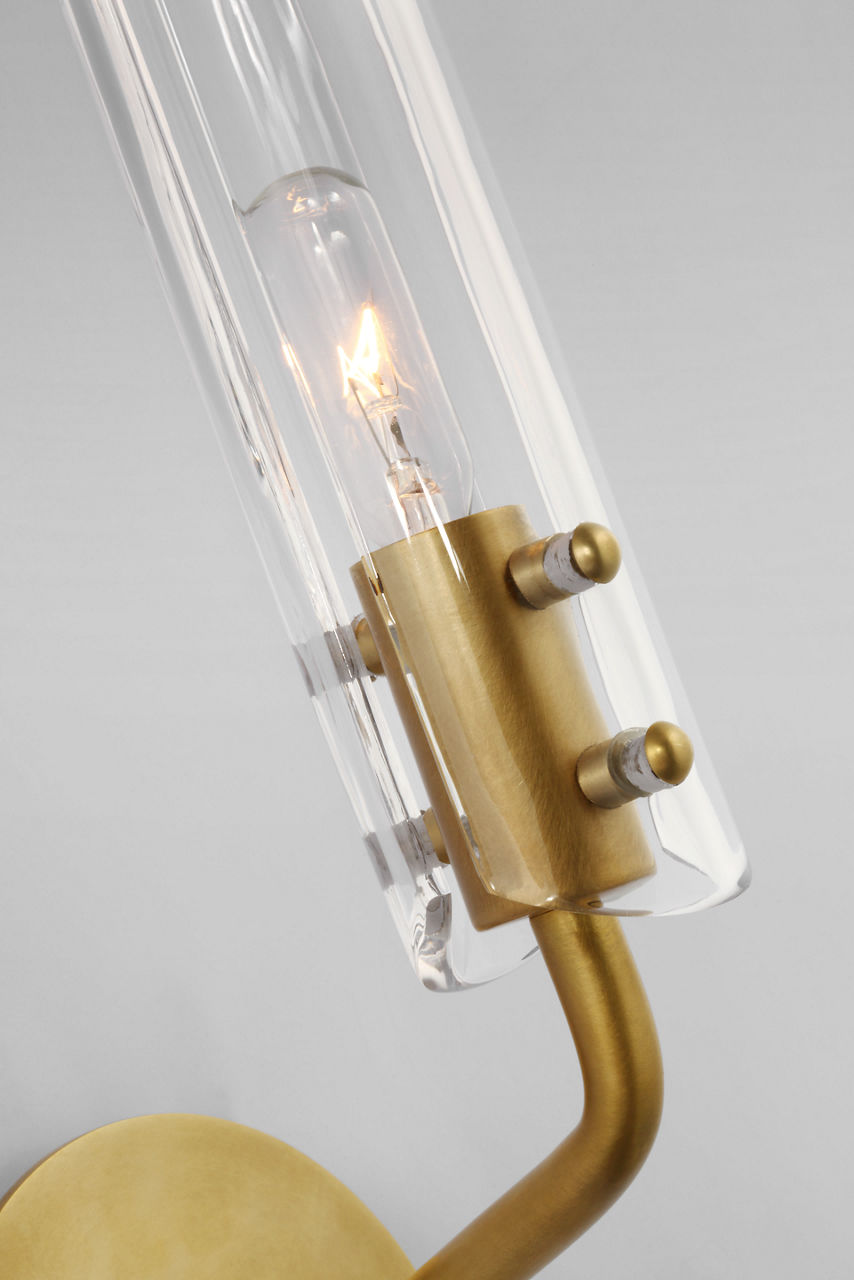 Casoria 14" Single Sconce | Hand-Rubbed Antique Brass | Clear Glass