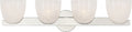 Carola 4-Light Bath Sconce | Polished Nickel | White Strie Glass
