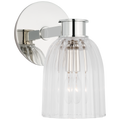 Asalea Single Sconce | Polished Nickel | Clear Glass