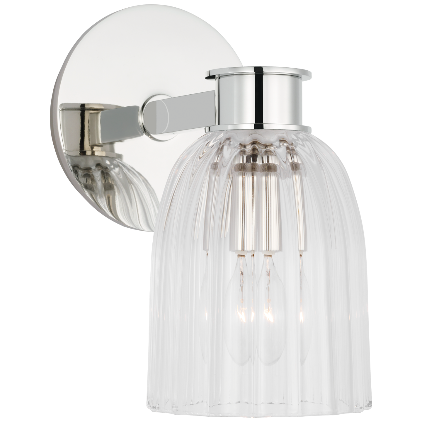 Asalea Single Sconce | Polished Nickel | Clear Glass