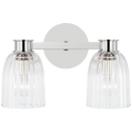 Asalea Double Sconce | Polished Nickel | Clear Glass