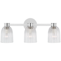 Asalea Triple Vanity Light | Polished Nickel | Clear Glass