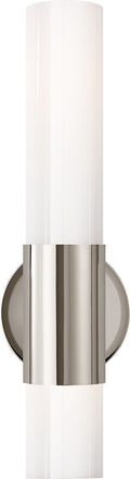 Penz Medium Cylindrical Sconce | Polished Nickel | White Glass