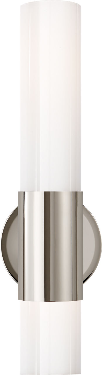 Penz Medium Cylindrical Sconce | Polished Nickel | White Glass