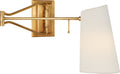 Keil Swing Arm Wall Light | Hand-Rubbed Antique Brass | Linen Shade
