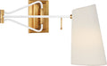 Keil Swing Arm Wall Light | Hand-Rubbed Antique Brass and White | Linen Shade