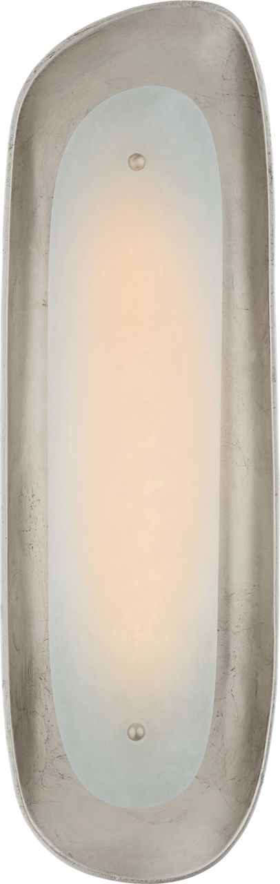 Samos Tall Sculpted Sconce | Burnished Silver Leaf | Alabaster