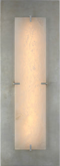Dominica Large Rectangle Sconce | Burnished Silver Leaf and Alabaster
