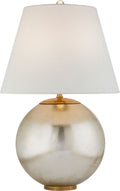 Morton Table Lamp | Burnished Silver Leaf | Linen Shade
