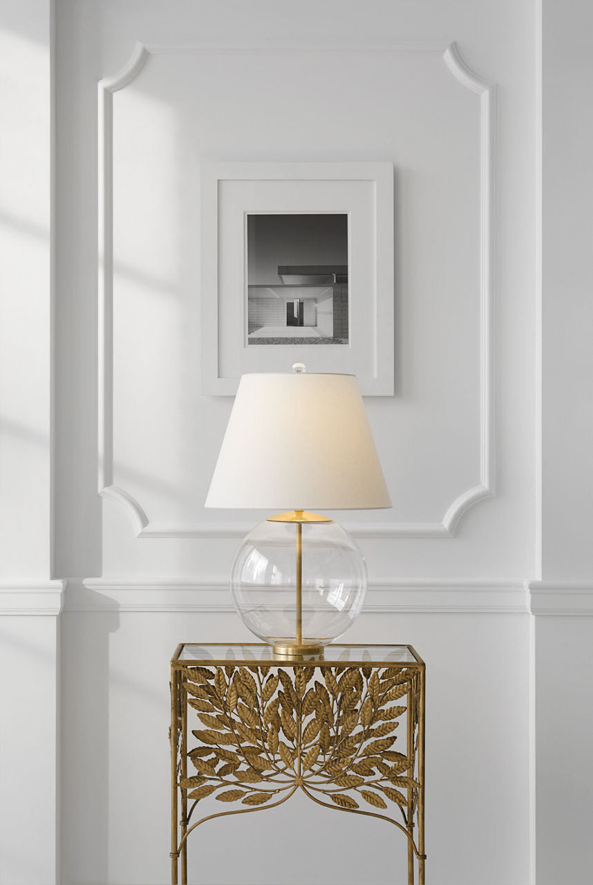 Morton Table Lamp | Clear Glass | Linen Shade