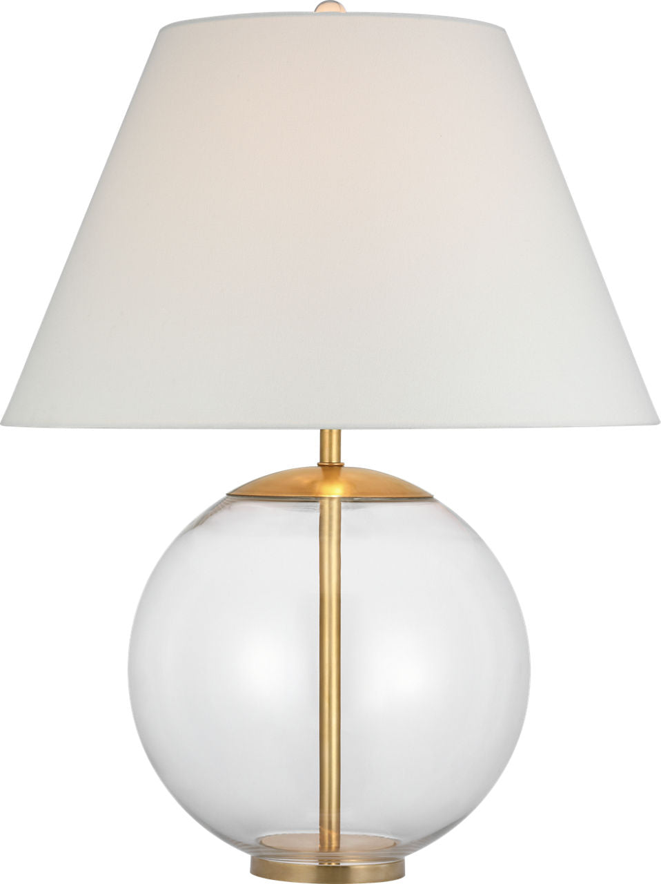 Morton Large Table Lamp | Clear Glass | Linen Shade