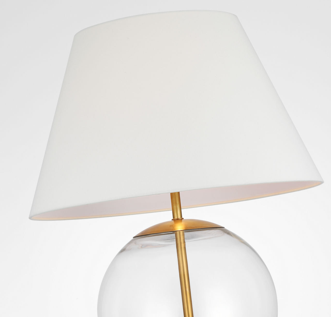 Morton Large Table Lamp | Clear Glass | Linen Shade