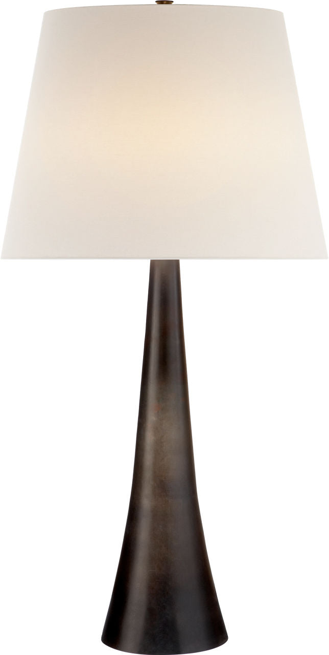 Dover Table Lamp | Aged Iron | Linen Shade