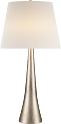 Dover Table Lamp | Burnished Silver Leaf | Linen Shade