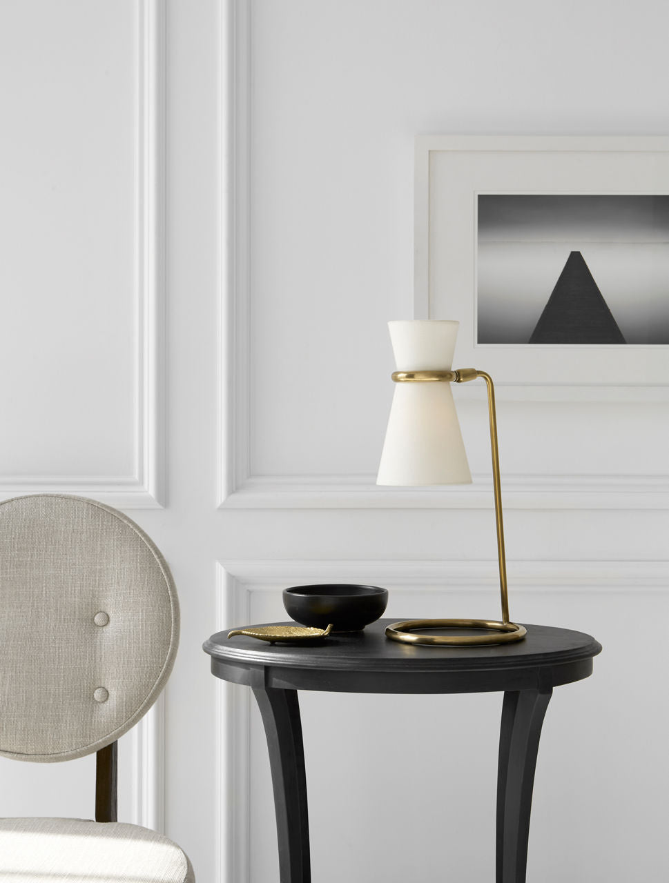 Clarkson Table Lamp | Hand-Rubbed Antique Brass | Linen Shade