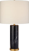 Cliff Table Lamp | Black Marble | Linen Shade