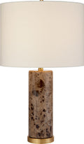 Cliff Table Lamp | Brown Marble | Linen Shade