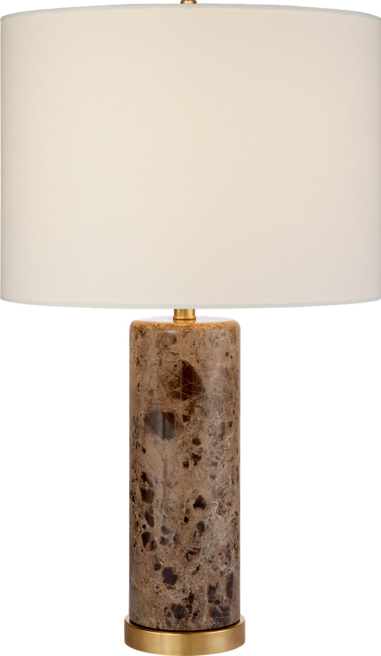 Cliff Table Lamp | Brown Marble | Linen Shade