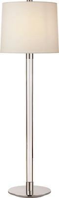 Riga Buffet Lamp | Crystal and Polished Nickel | Linen Shade