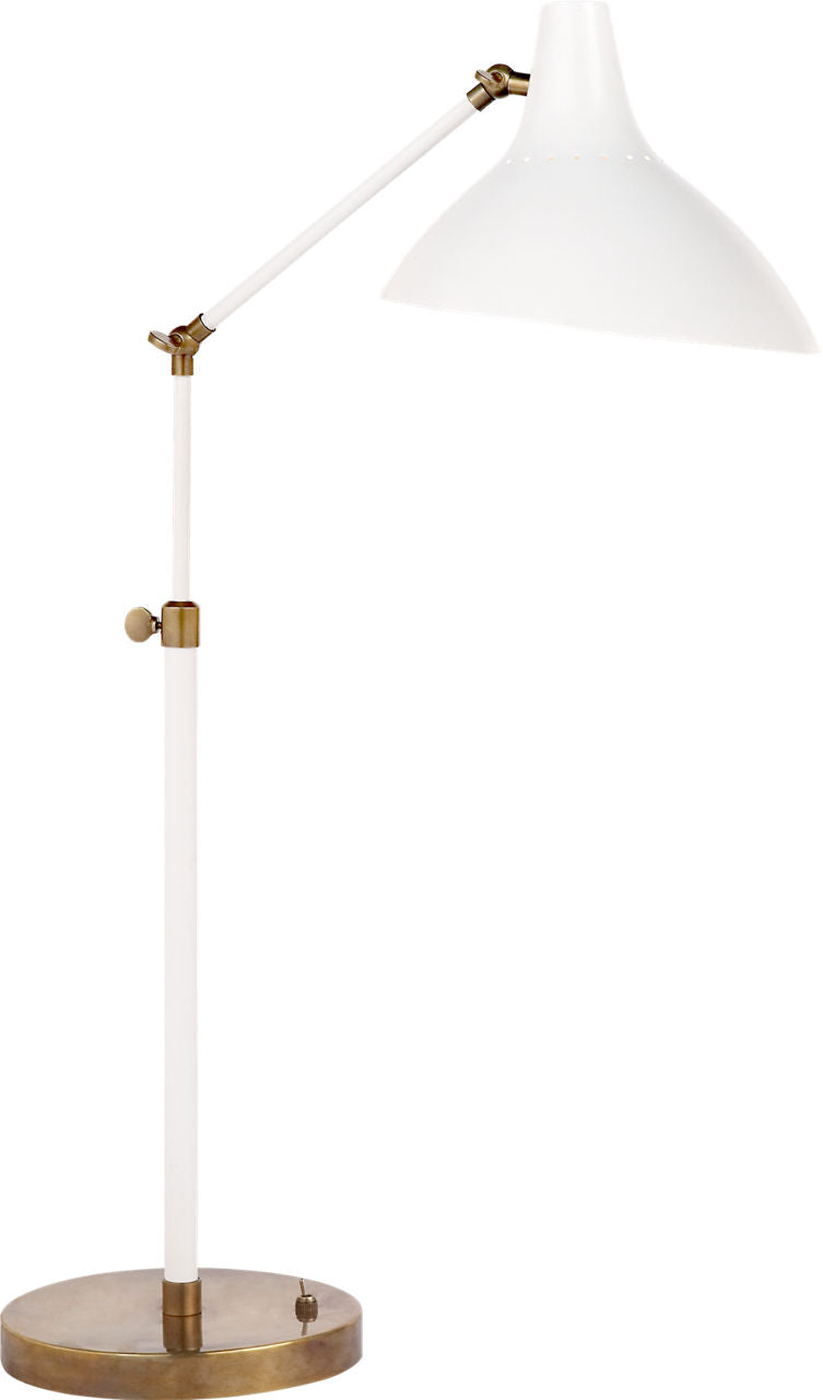 Charlton Table Lamp | White and Hand-Rubbed Antique Brass