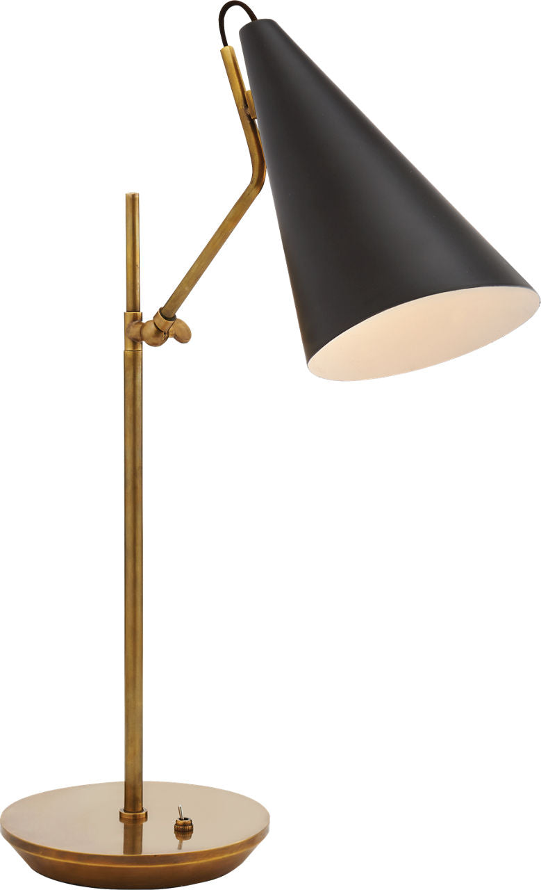 Clemente Table Lamp | Hand-Rubbed Antique Brass | Black