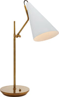Clemente Table Lamp | Hand-Rubbed Antique Brass | White