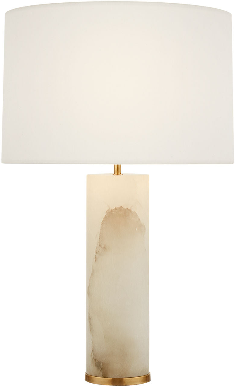 Lineham Table Lamp | Alabaster | Linen Shade
