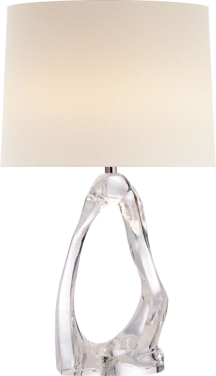 Cannes Table Lamp | Clear Glass | Linen Shade