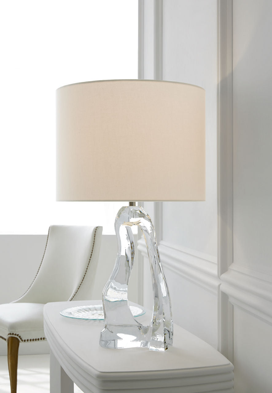 Cannes Table Lamp | Clear Glass | Linen Shade