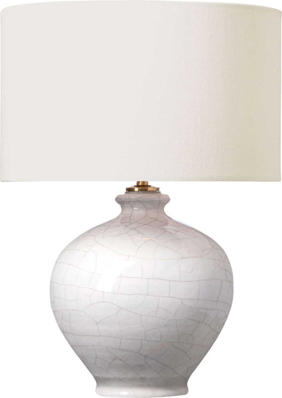 Gaios 13" Cordless Accent Lamp | Crackled Ivory | Linen Shade