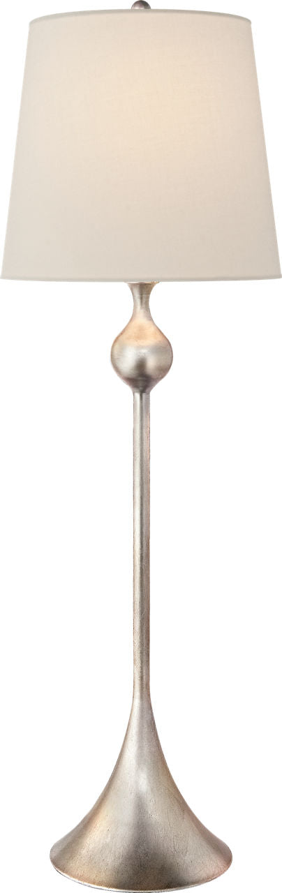Dover Buffet Lamp | Burnished Silver Leaf | Linen Shade