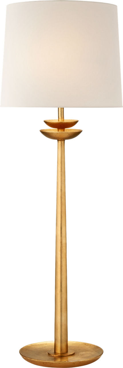 Beaumont Medium Buffet Lamp | Gild | Linen Shade
