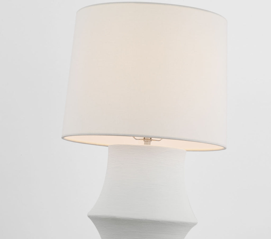 Lakmos Small Table Lamp | Plaster White | Linen Shade