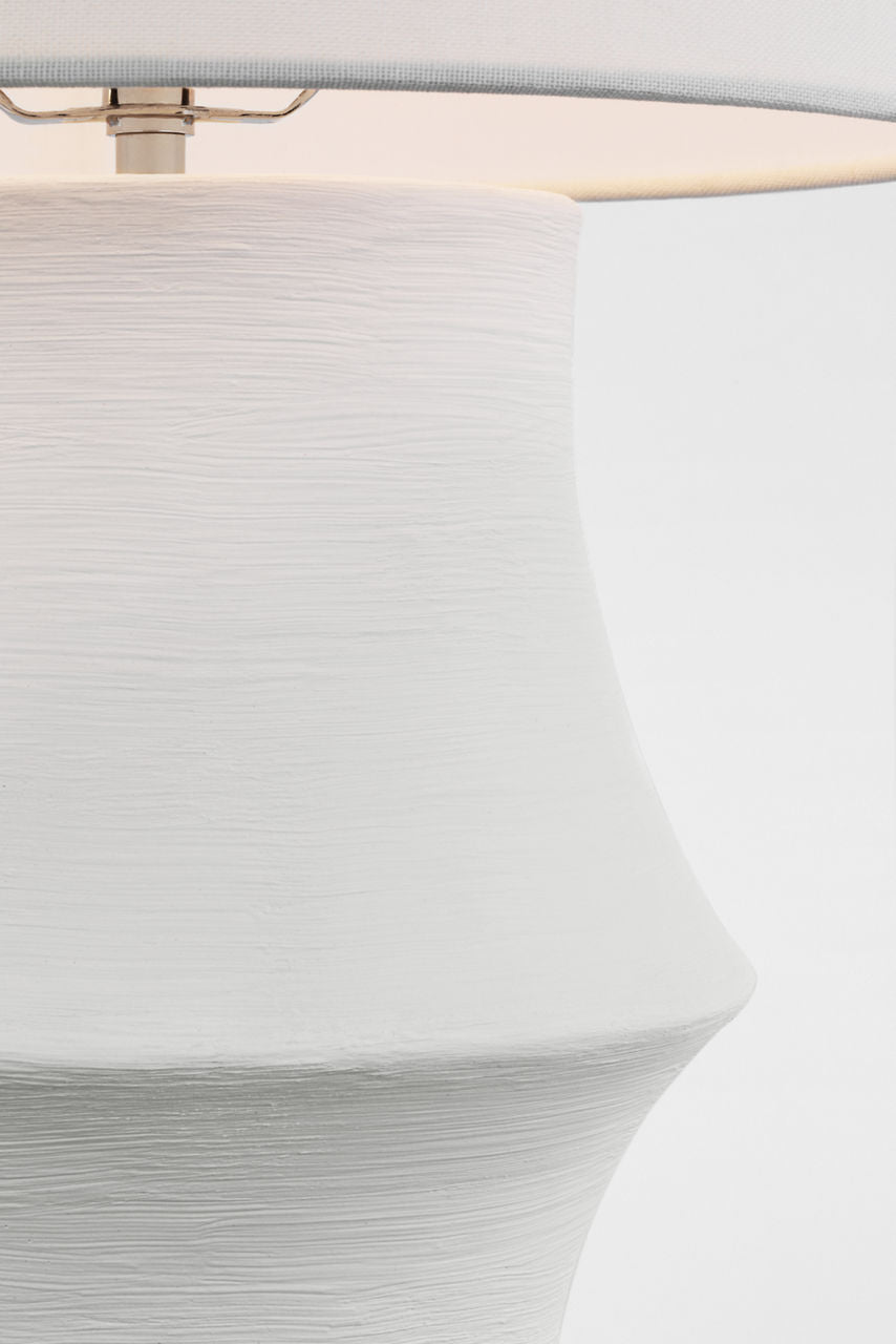 Lakmos Small Table Lamp | Plaster White | Linen Shade