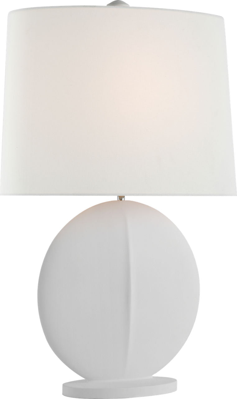 Mariza Medium Table Lamp | White | Linen Shade
