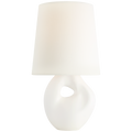 Adria 16" Cordless Table Lamp | Plaster White | Linen Shade