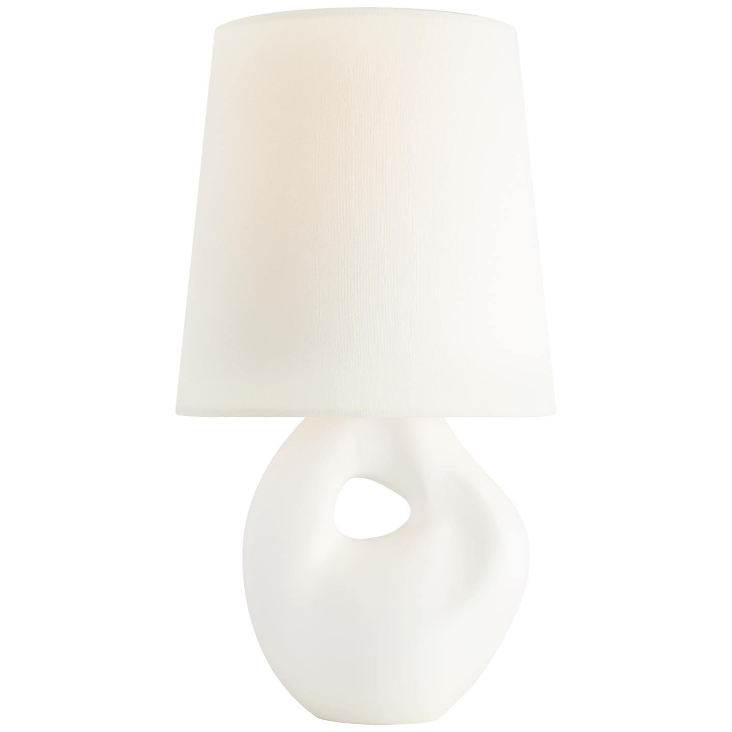 Adria 16" Cordless Table Lamp | Plaster White | Linen Shade
