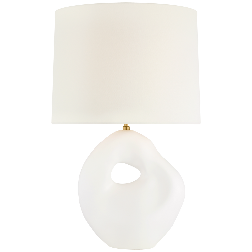 Adria 25" Cordless Table Lamp | Plaster White | Linen Shade
