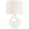 Adria 25" Cordless Table Lamp | Plaster White | Linen Shade