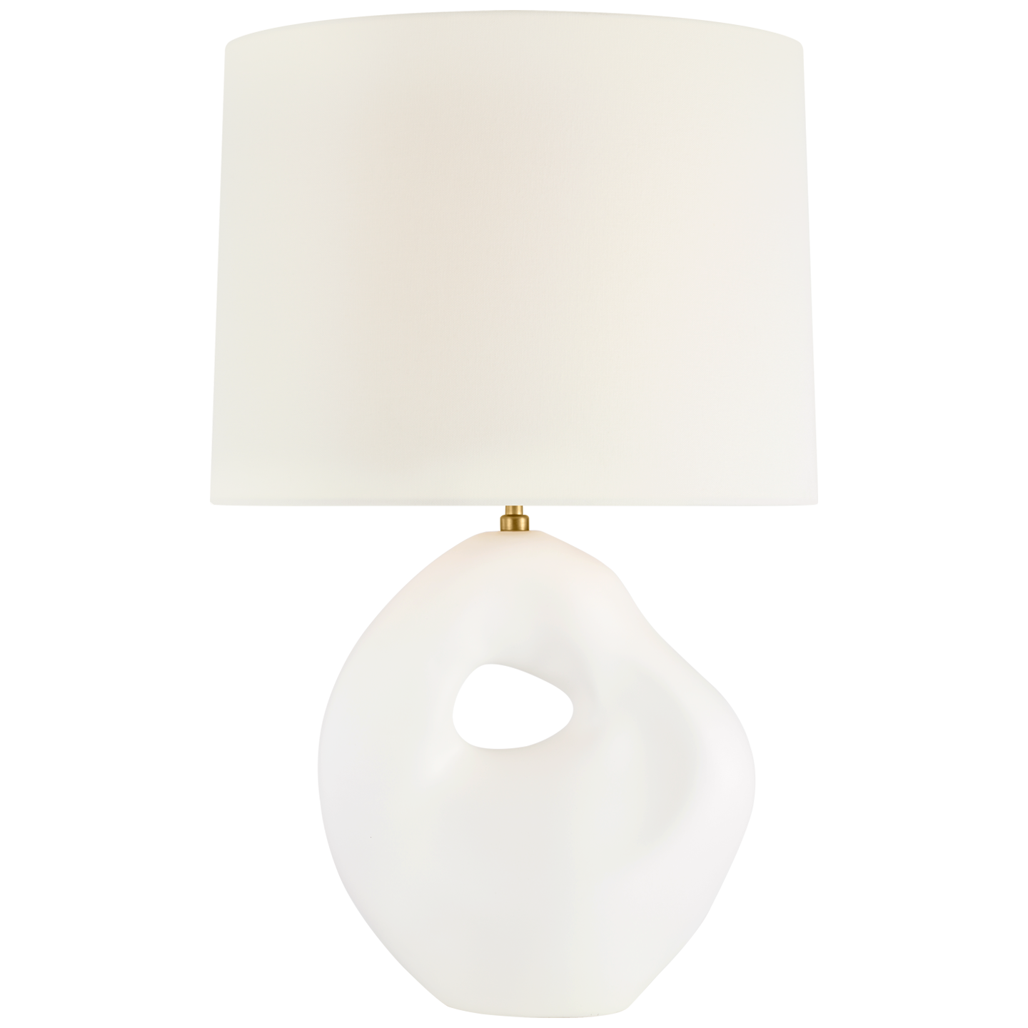 Adria 25" Cordless Table Lamp | Plaster White | Linen Shade