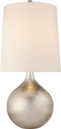 Warren Table Lamp | Burnished Silver Leaf | Linen Shade